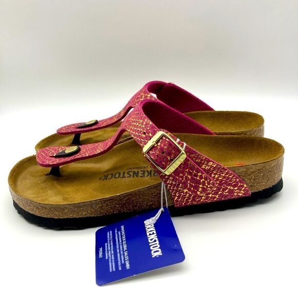 NWT Birkenstock Gizeh Dark Fuchsia Sandals Size 37/240 Germany - Picture 2 of 11